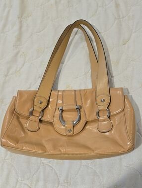 Apt 9 Tan Leather Shoulder Bag with Silver Hardware